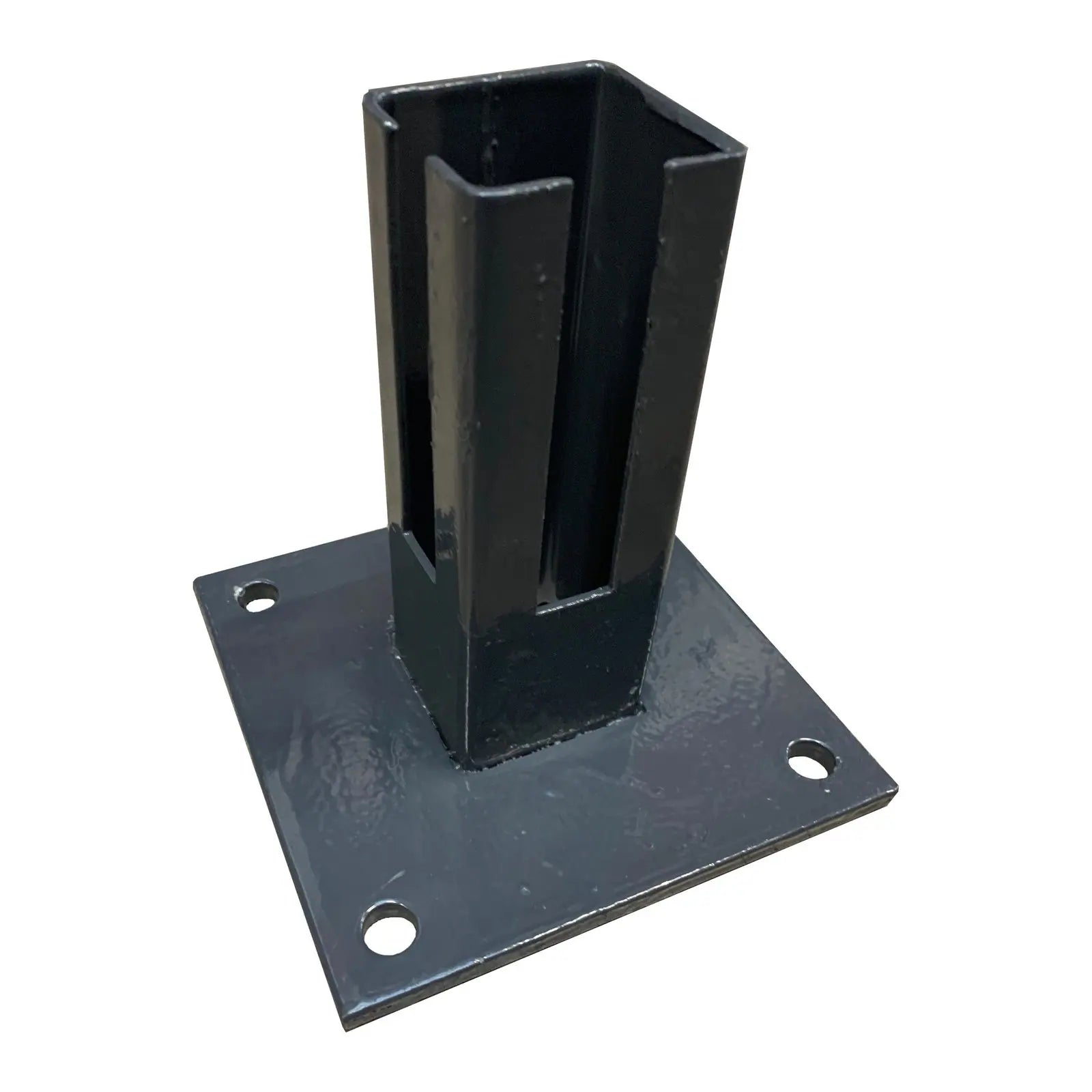 Fußplatte für Zaunpfosten 60 × 40 mm, freigestellt auf weißem Grund